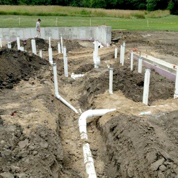 Plumbing installation in new construction