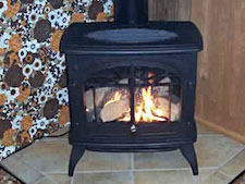 Old fashioned iron fireplace