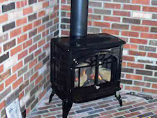cast iron free-standing fire place