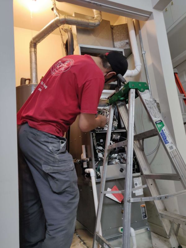 Working on a furnace