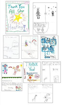 Thank you notes from kids