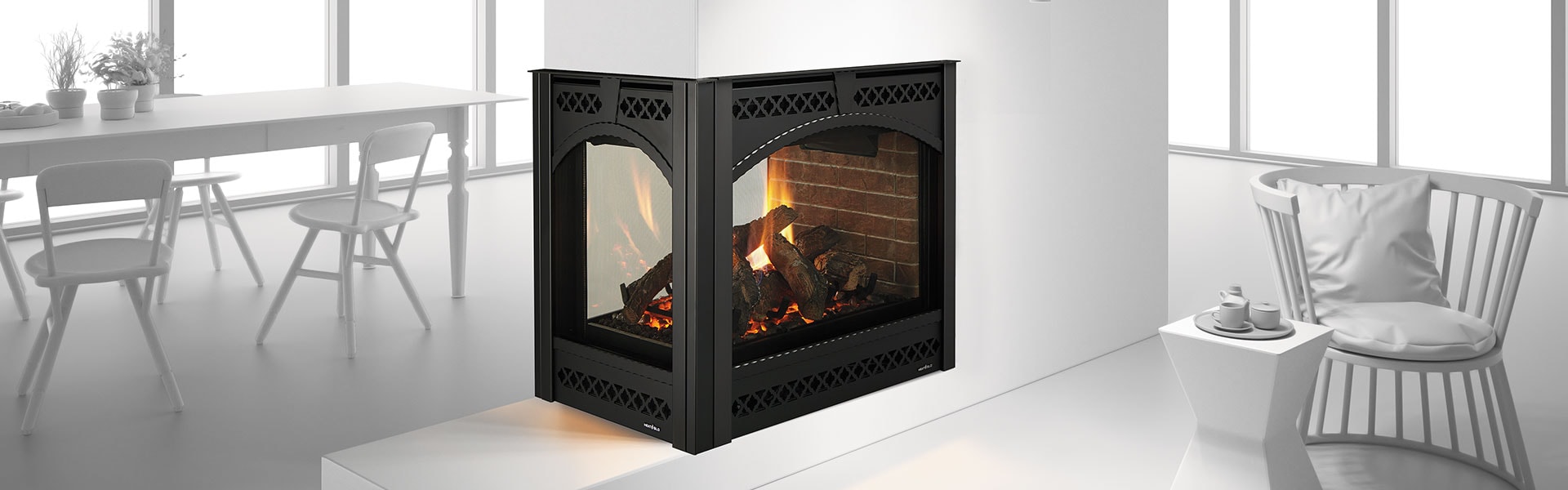 Heat & Glo Pier See-Through Gas Fireplace